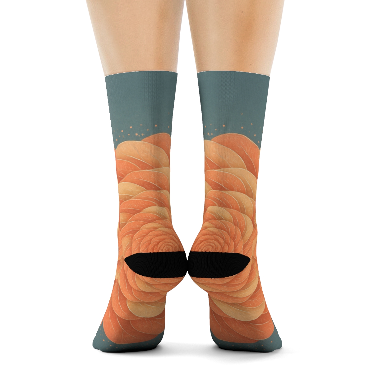 Ranunculus Fractal Pulse Rosette personalized cozy socks