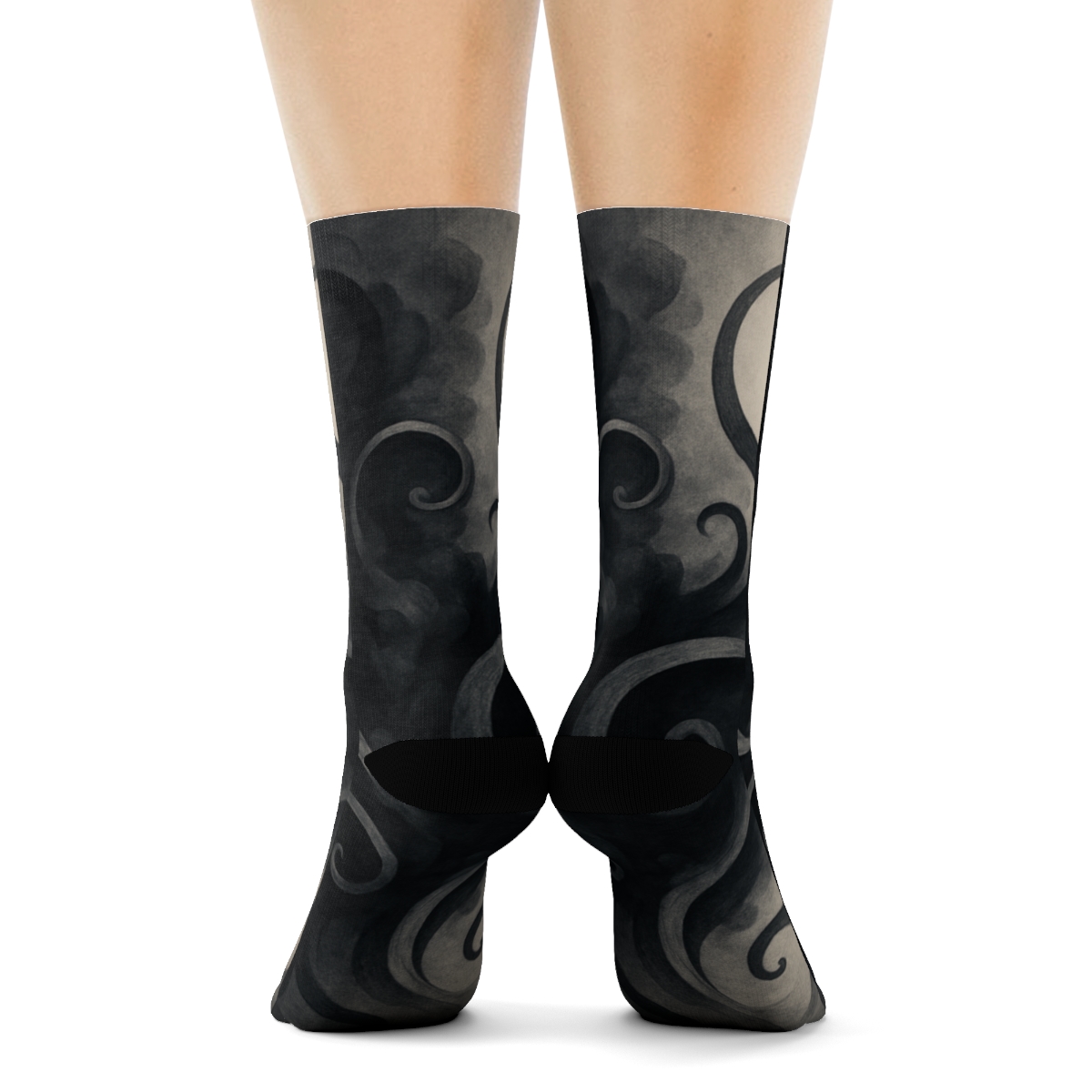 Octopus Ink Veil Calligraphy unique printed socks