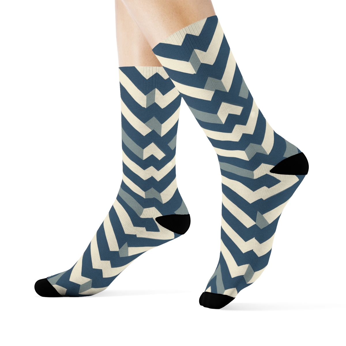 Staggered Chevron Field comfortable cotton socks