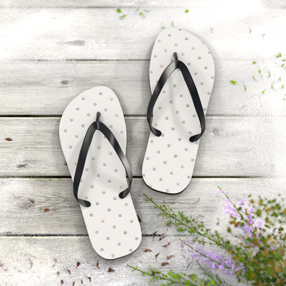 Halftone Drift Grid custom flip flops