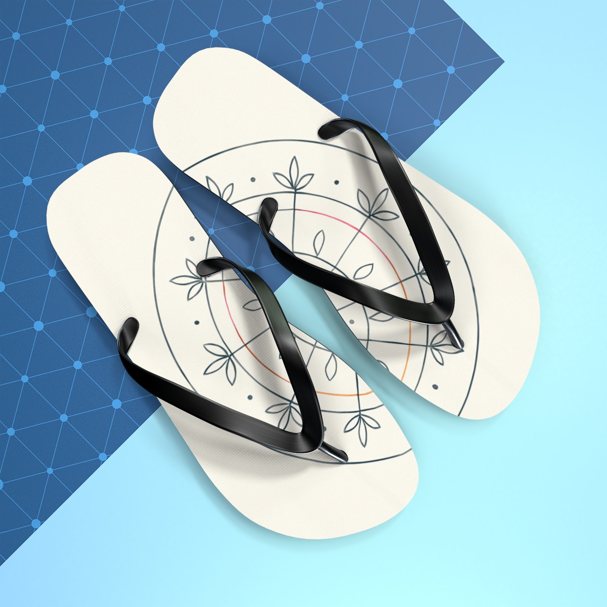 Minimal Orbit Petal Dial colorful rubber flip flops
