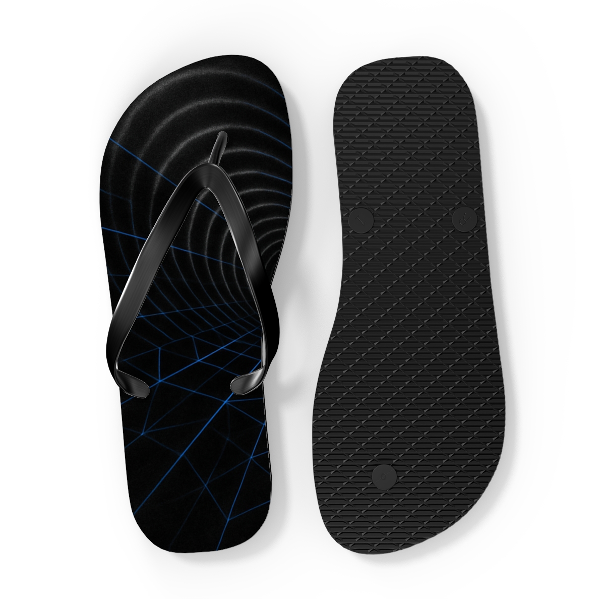 Bat Echo Lattice designer logo flip flops