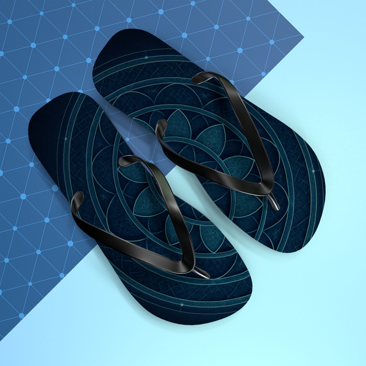 Orbital Petal Array trendy printed flip flops