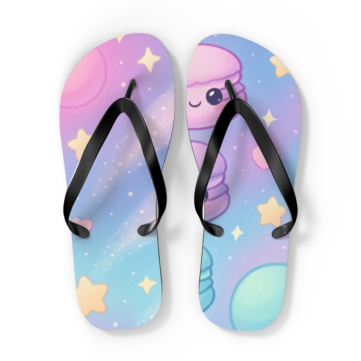 Cosmic Macaron Meteor Shower soft sole flip flops