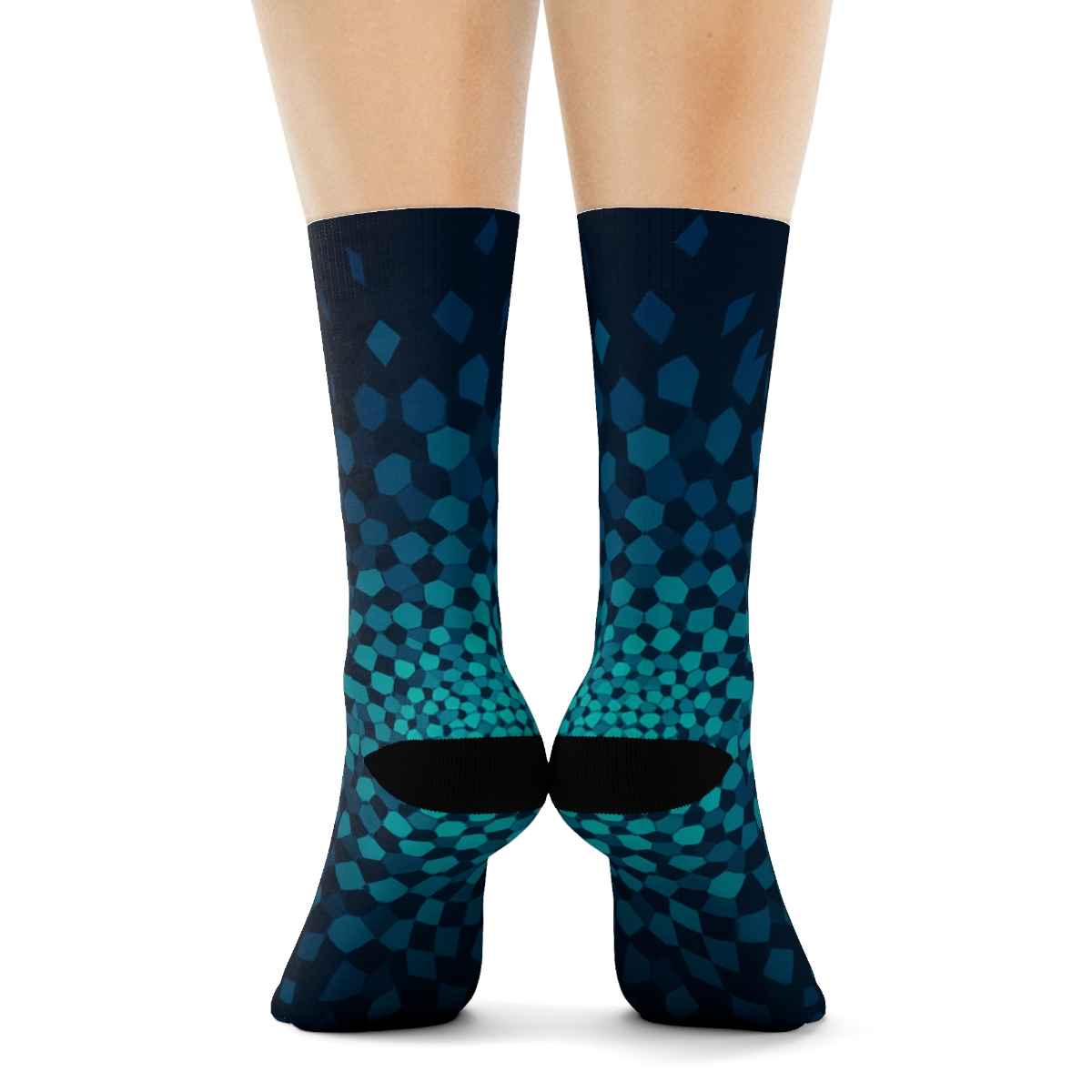 Radial Hex Fragment Bloom designer logo socks