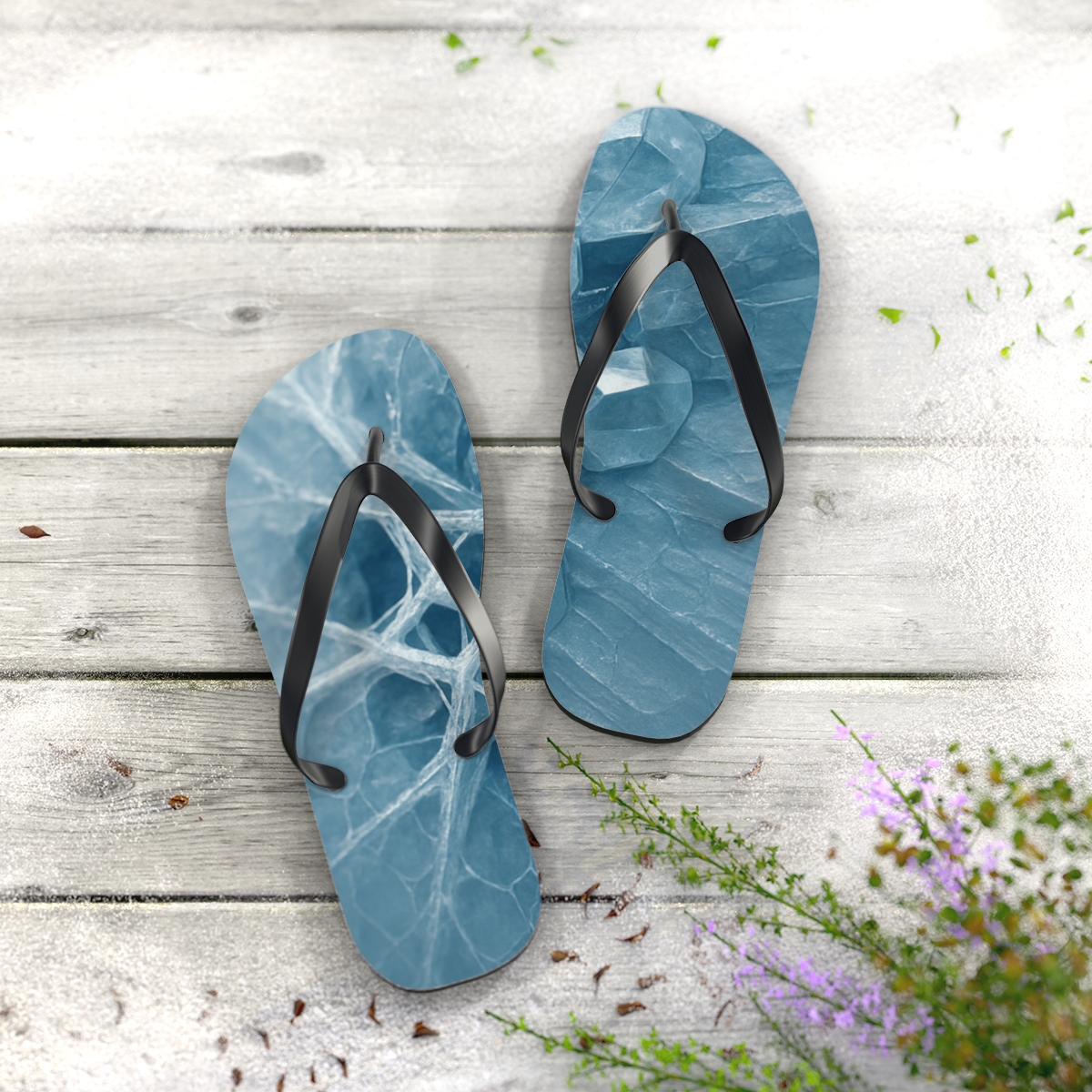 Frost Vein Prism Weave trendy printed flip flops