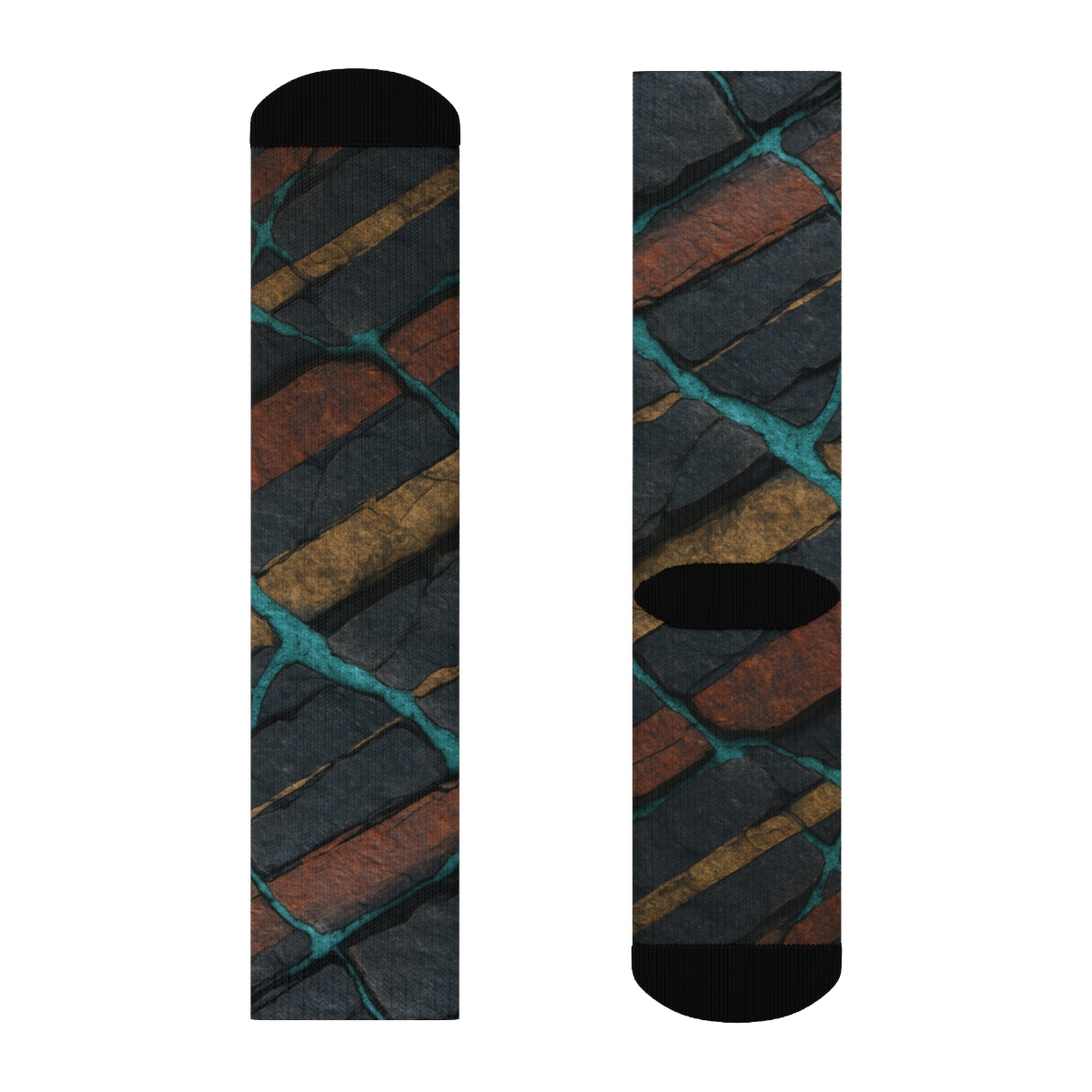 Prismatic Faultline Tapestry designer logo socks