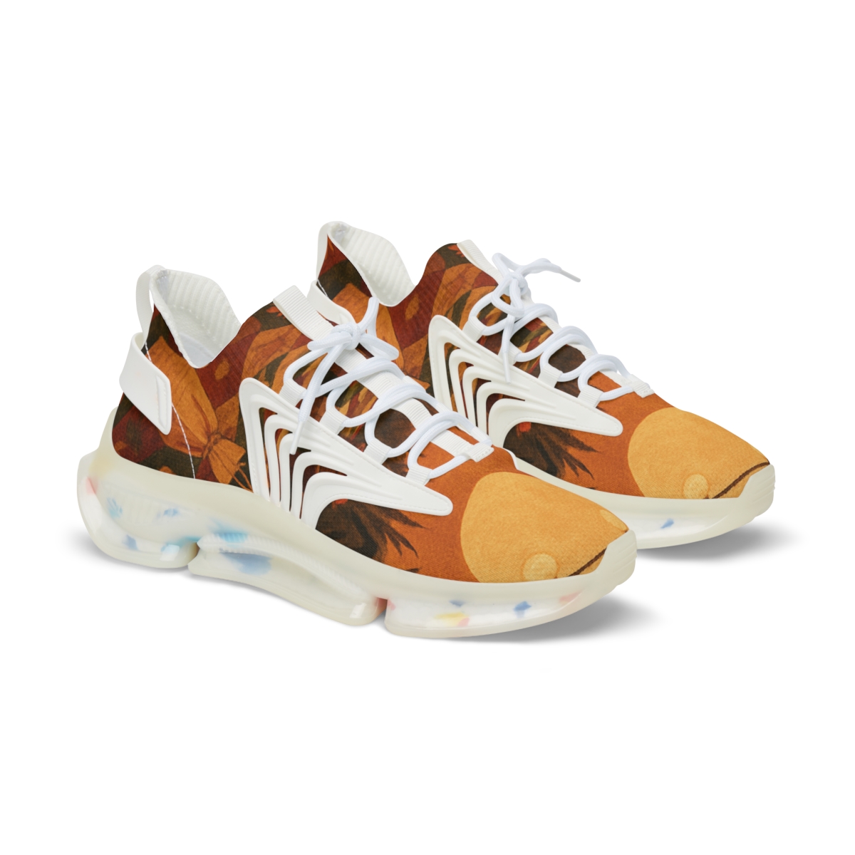 Harvest Moon Patchwork personalized athletic sneakers
