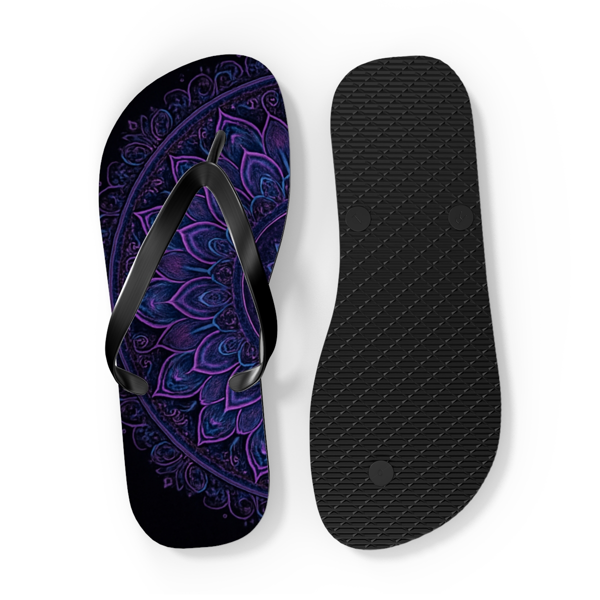 Prismatic Orbit Filigree colorful rubber flip flops
