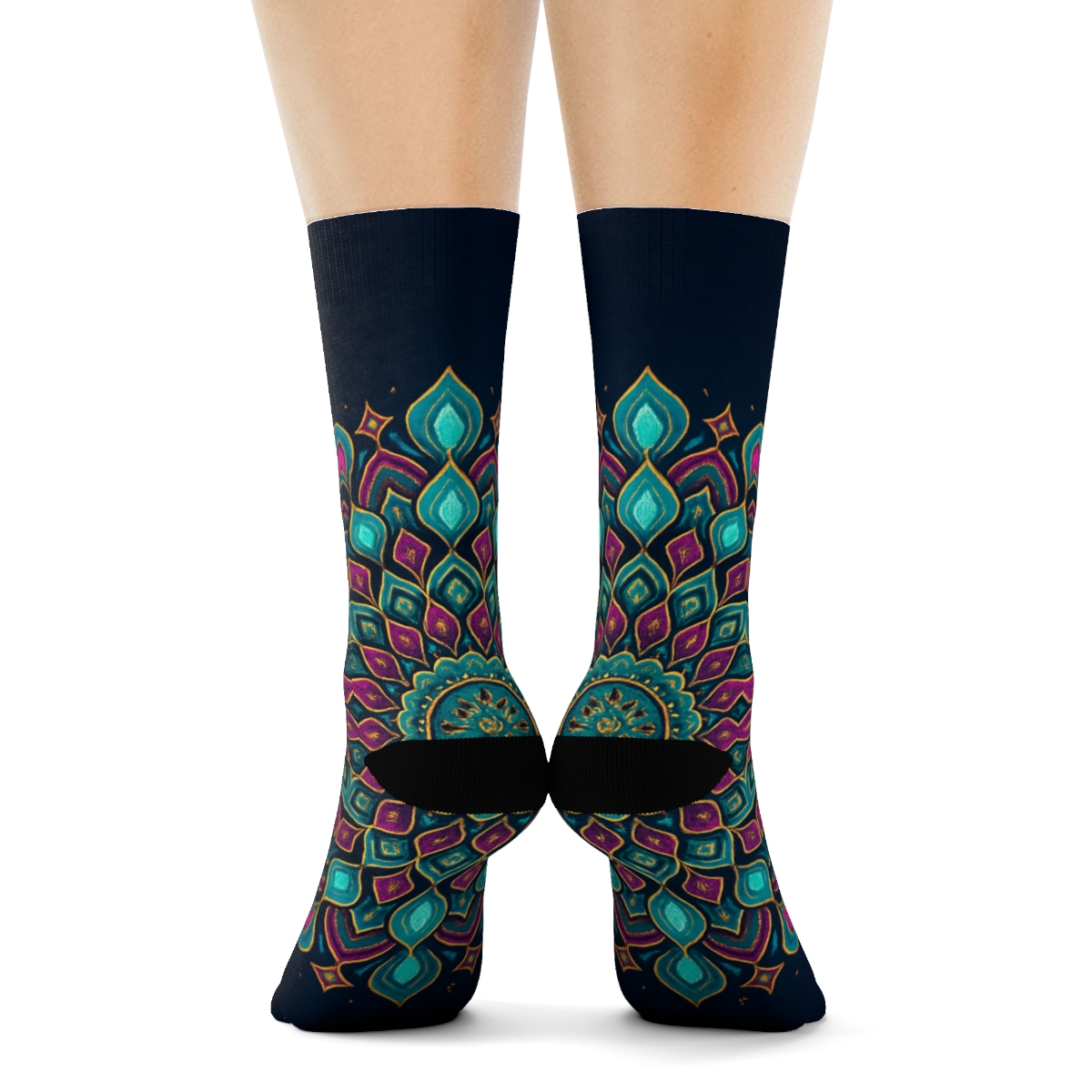 Prismatic Radial Petal Array designer logo socks