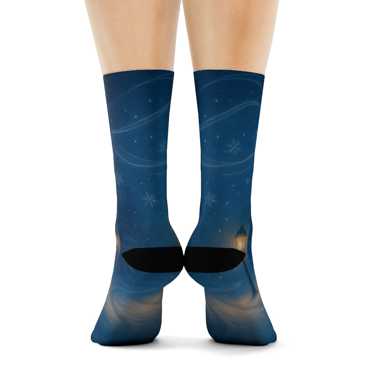 Lanternlit Winter Solstice Drift personalized cozy socks