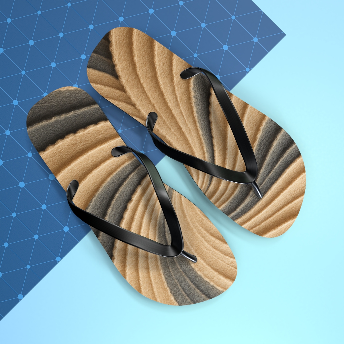 Wind Sculpted Ripple Weave colorful rubber flip flops