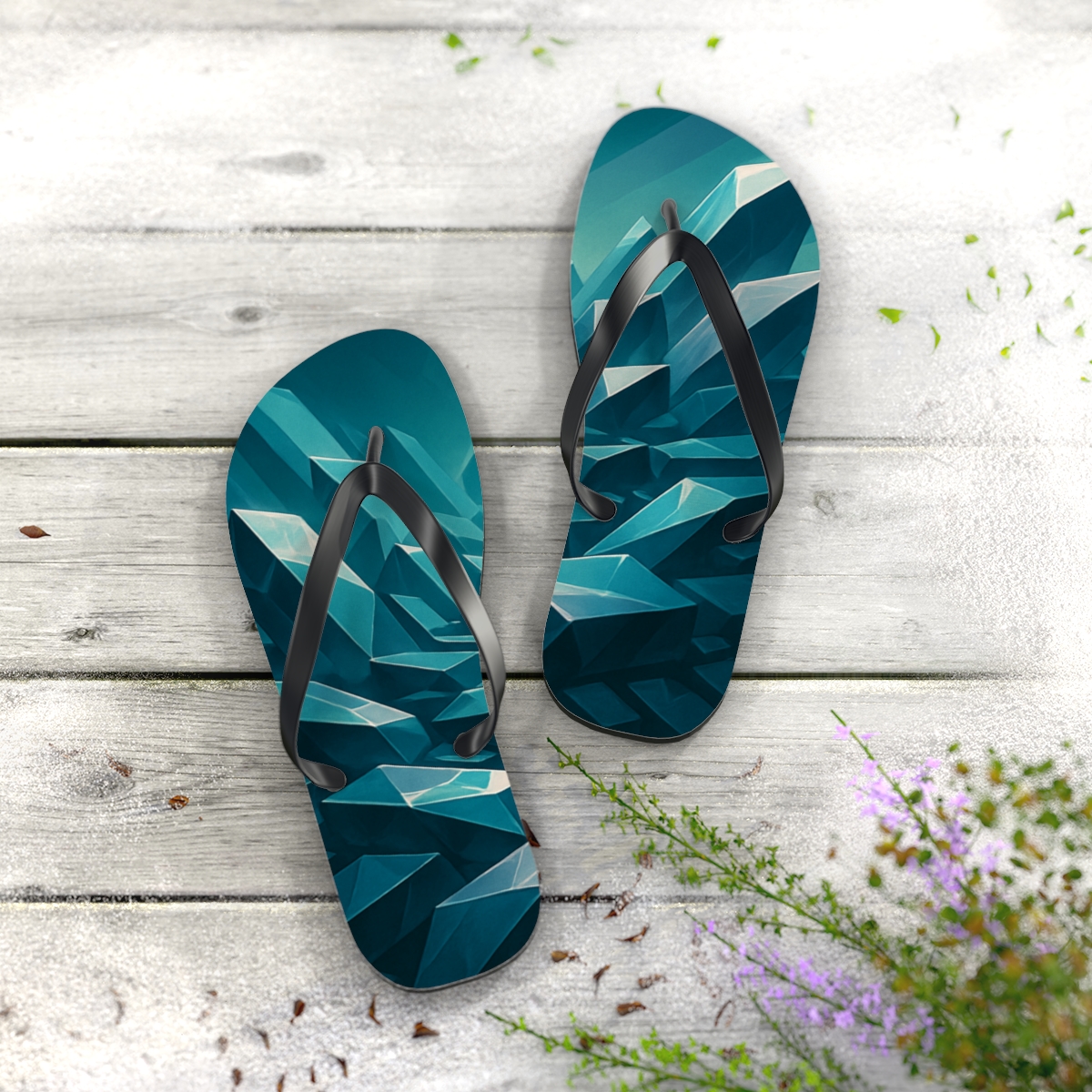 Mineral Facet Prism Drift colorful rubber flip flops