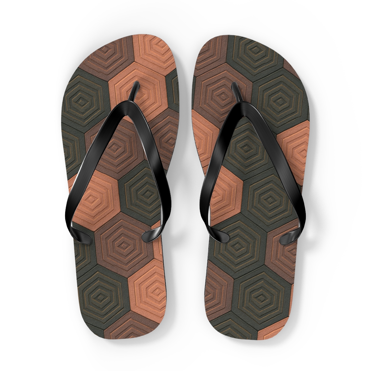 Hex Quilt Nebula Tiling stylish summer flip flops