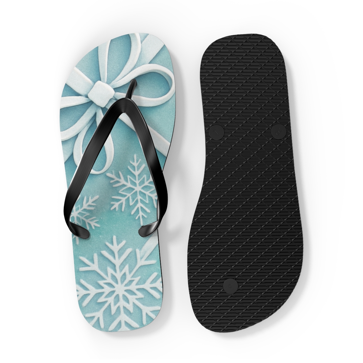 Winter Giftwrap Aurora Lattice unique graphic flip flops