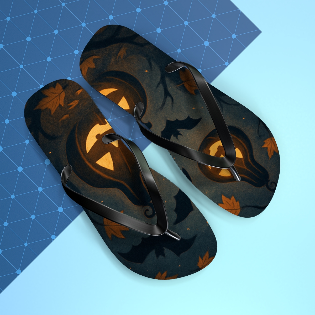 Halloween Ember Lantern Drift unique graphic flip flops