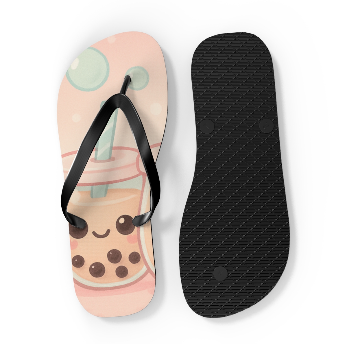 Bubble Tea Boba Buddies comfortable casual flip flops