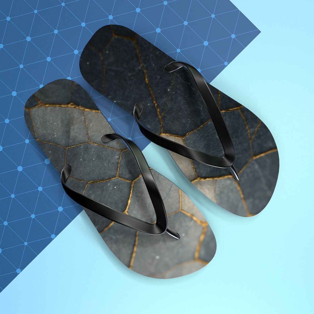Mineral Facet Vein Tapestry soft sole flip flops