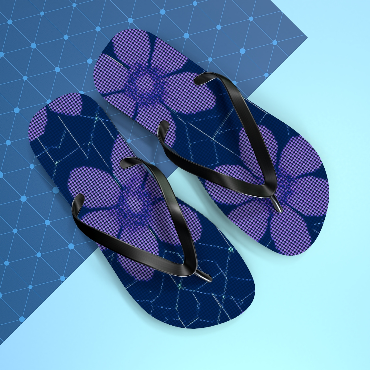 Orchid Pixel Vein Matrix colorful rubber flip flops
