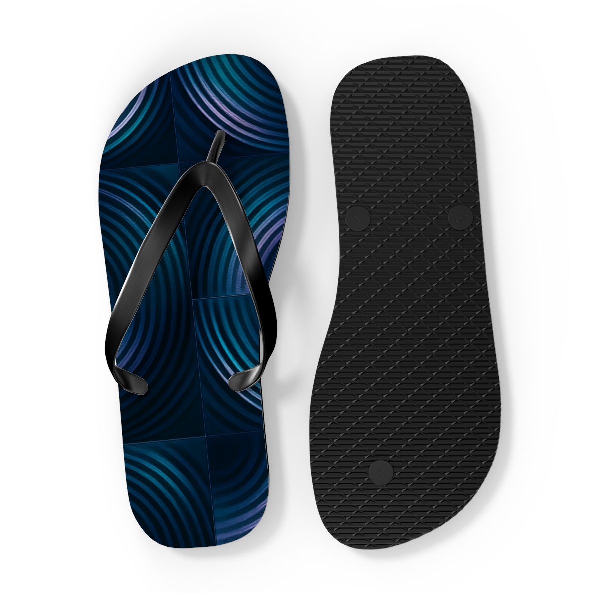 Moire Orbit Interference Weave trendy printed flip flops