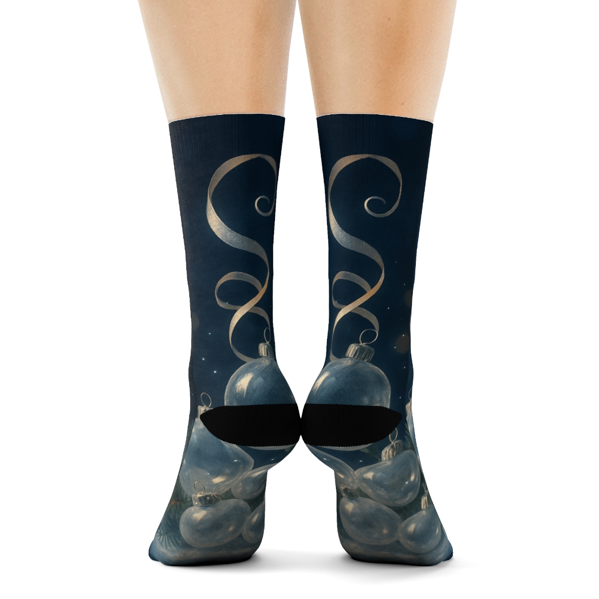 Frosted Solstice Ornament Drift unique printed socks