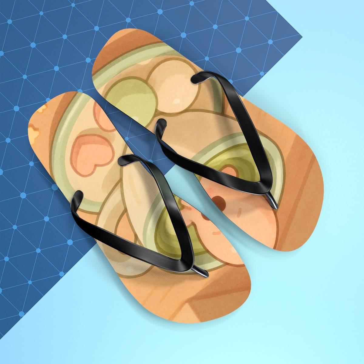 Sleepy Matcha Cup Octopus stylish summer flip flops