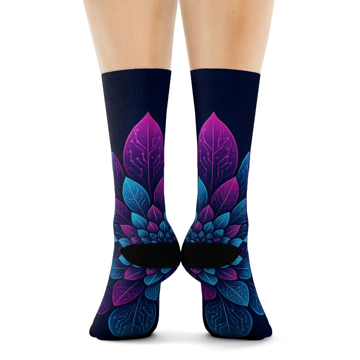 Orchid Circuit Rosette personalized cozy socks