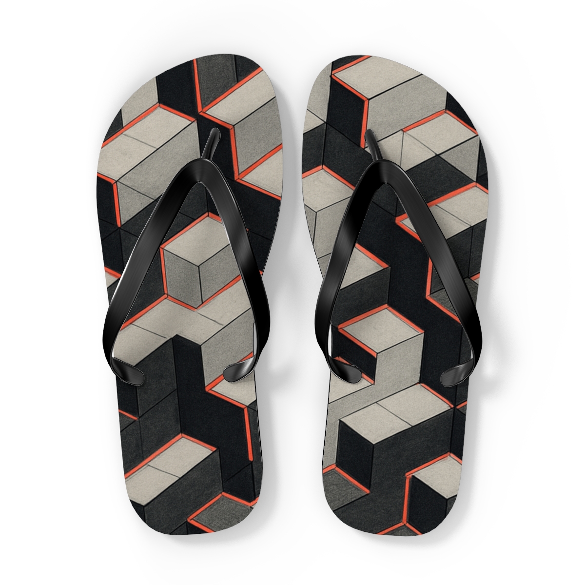 Hex Prism Step Matrix designer logo flip flops
