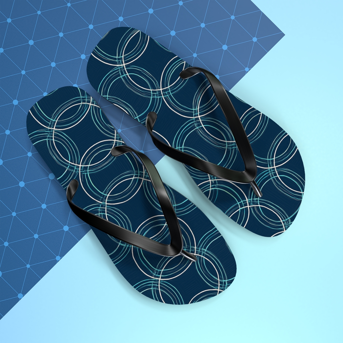 Orbital Grid Phase stylish summer flip flops