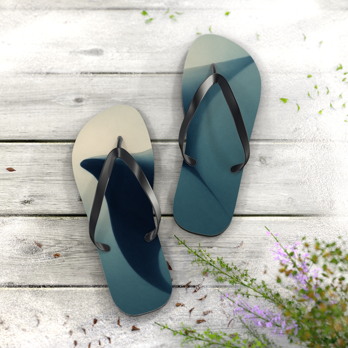 Silent Manta Arc unique graphic flip flops