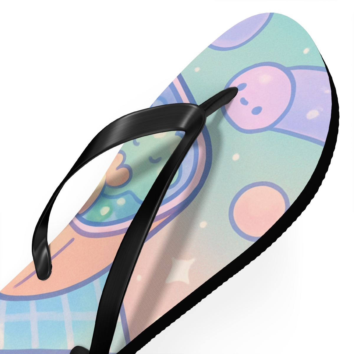 Cosmic Bento Buddies unique graphic flip flops