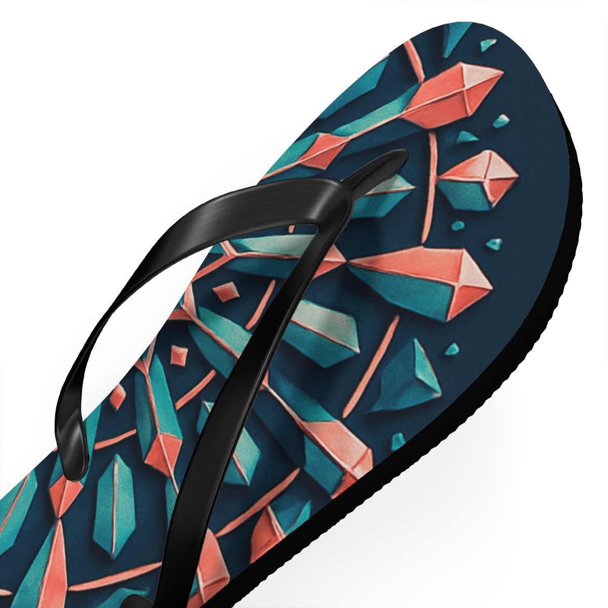 Orbiting Prism Rosette colorful rubber flip flops