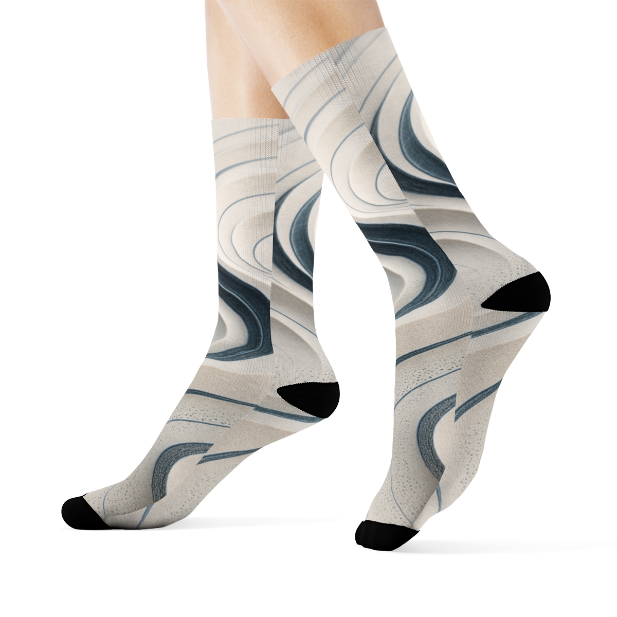 Wind Sculpted Ripple Arc Array comfortable cotton socks