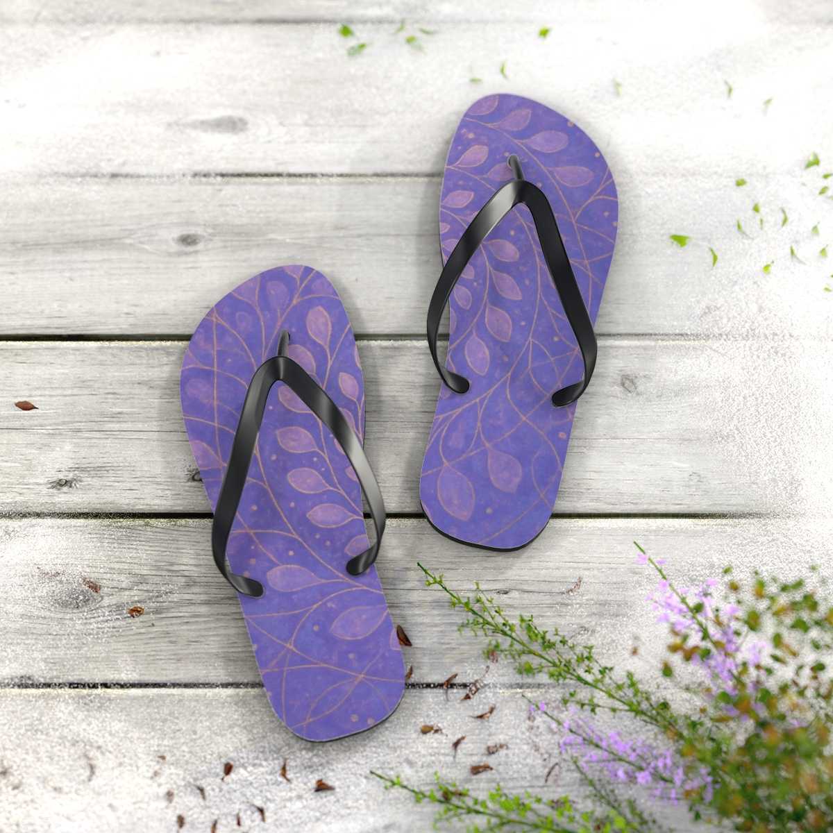 Lavender Bloom Reverie Flip Flops