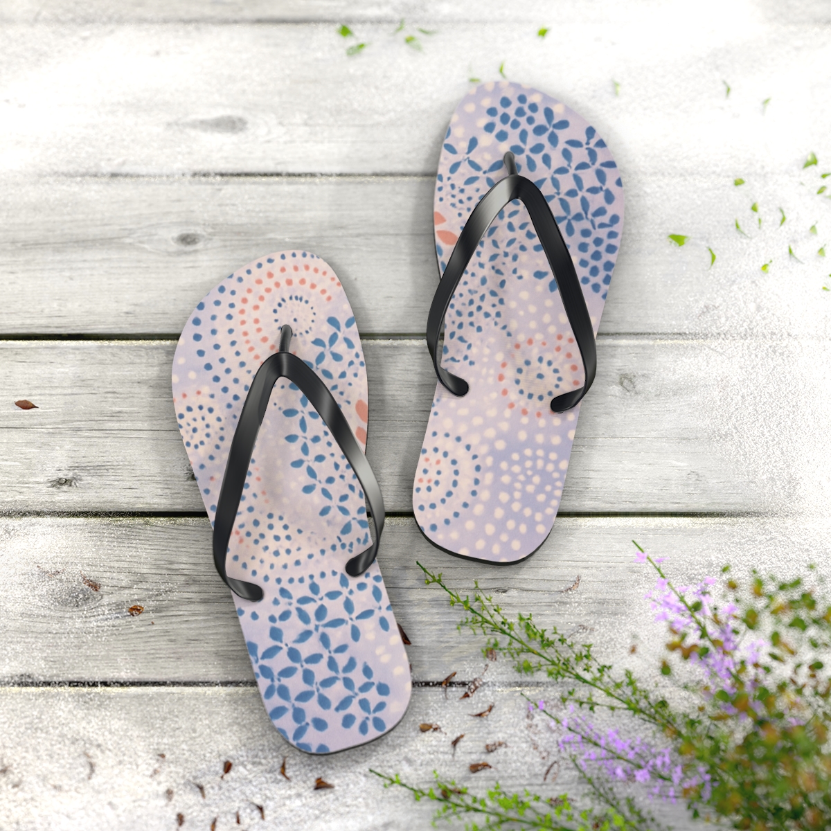 Spiral Petal Lattice comfortable casual flip flops