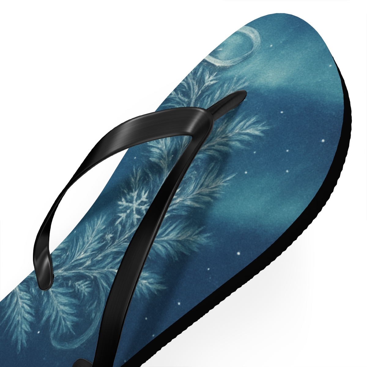 Winter Solstice Aurora Wreath colorful rubber flip flops
