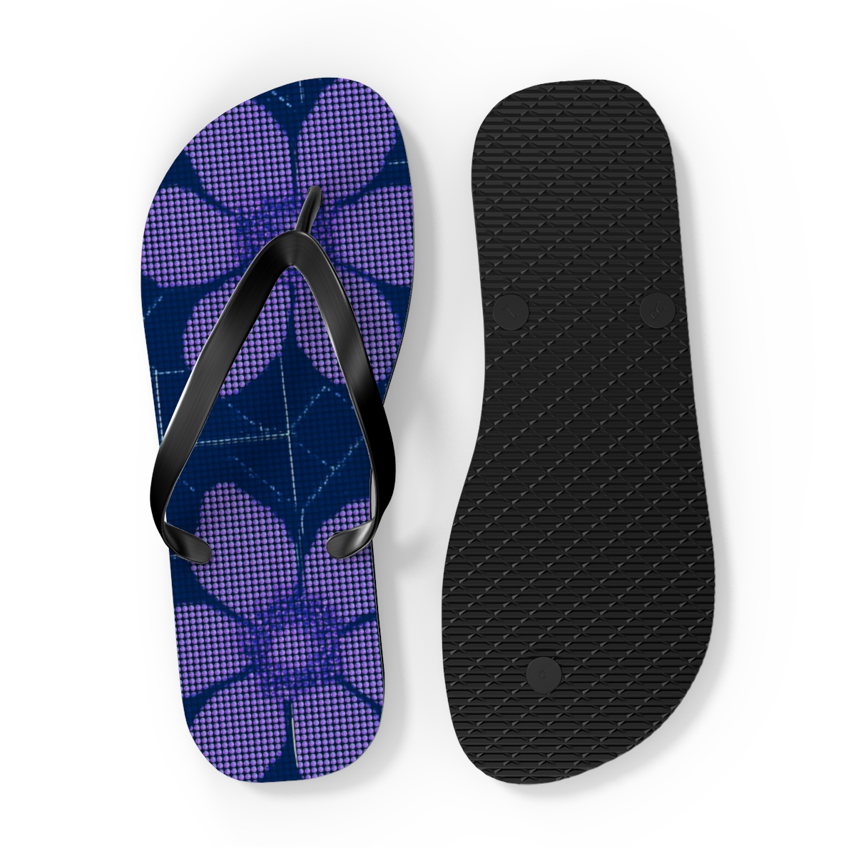 Orchid Pixel Vein Matrix colorful rubber flip flops
