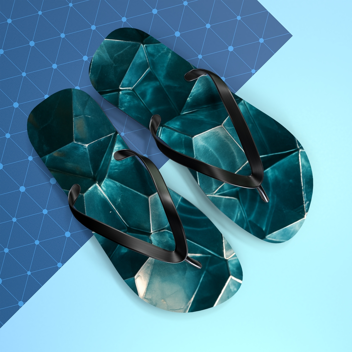 Mineral Facet Pulse Field personalized beach flip flops