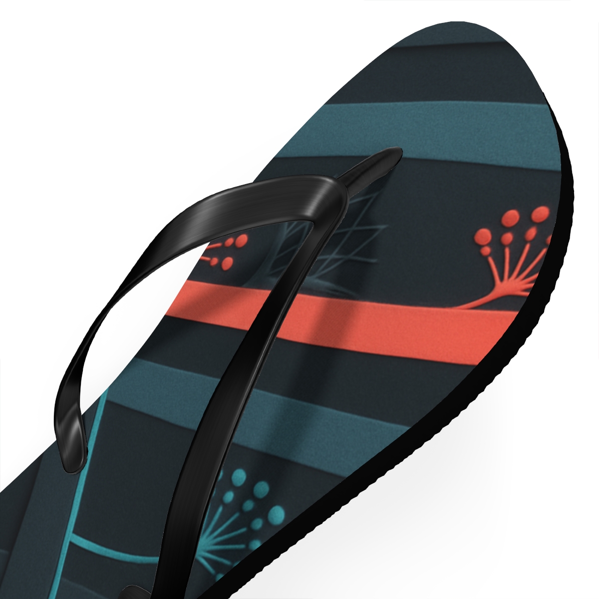 Anemone Phase Stripe Lattice trendy printed flip flops