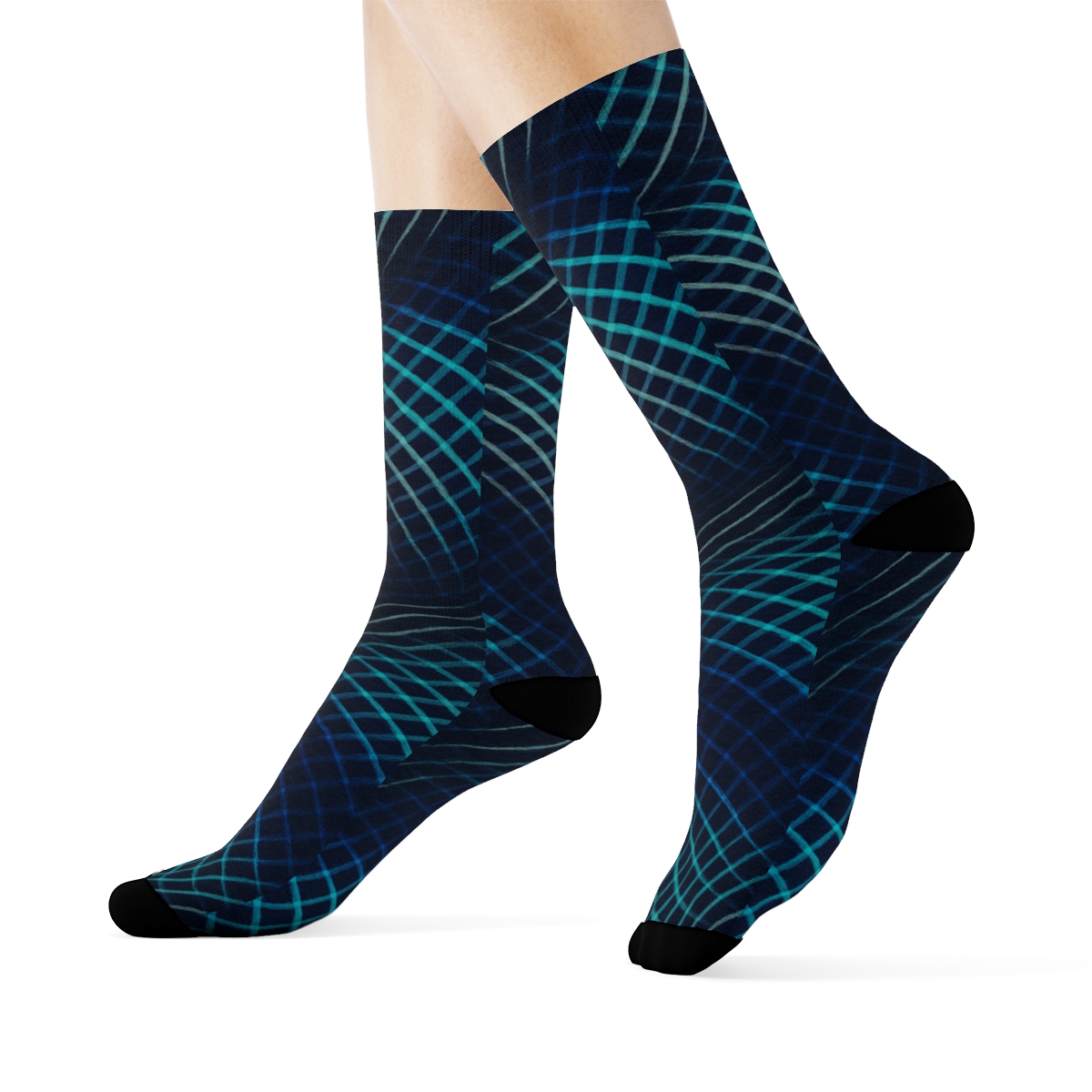 Moire Orbit Weave designer logo socks