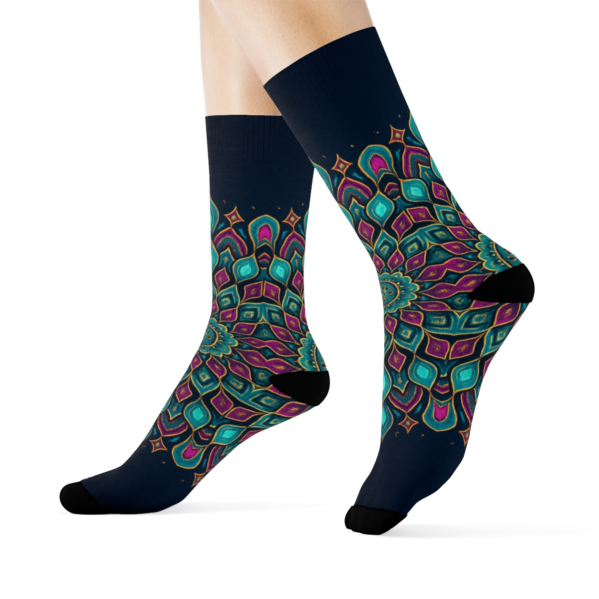 Prismatic Radial Petal Array designer logo socks