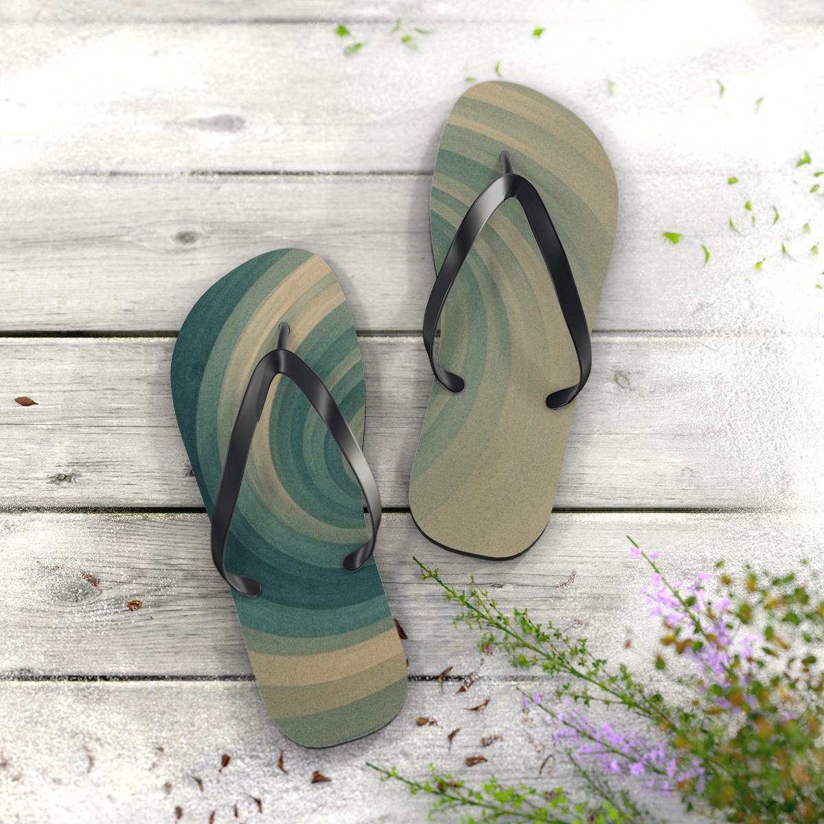 Vortex Silt Wavefront Diagram personalized beach flip flops