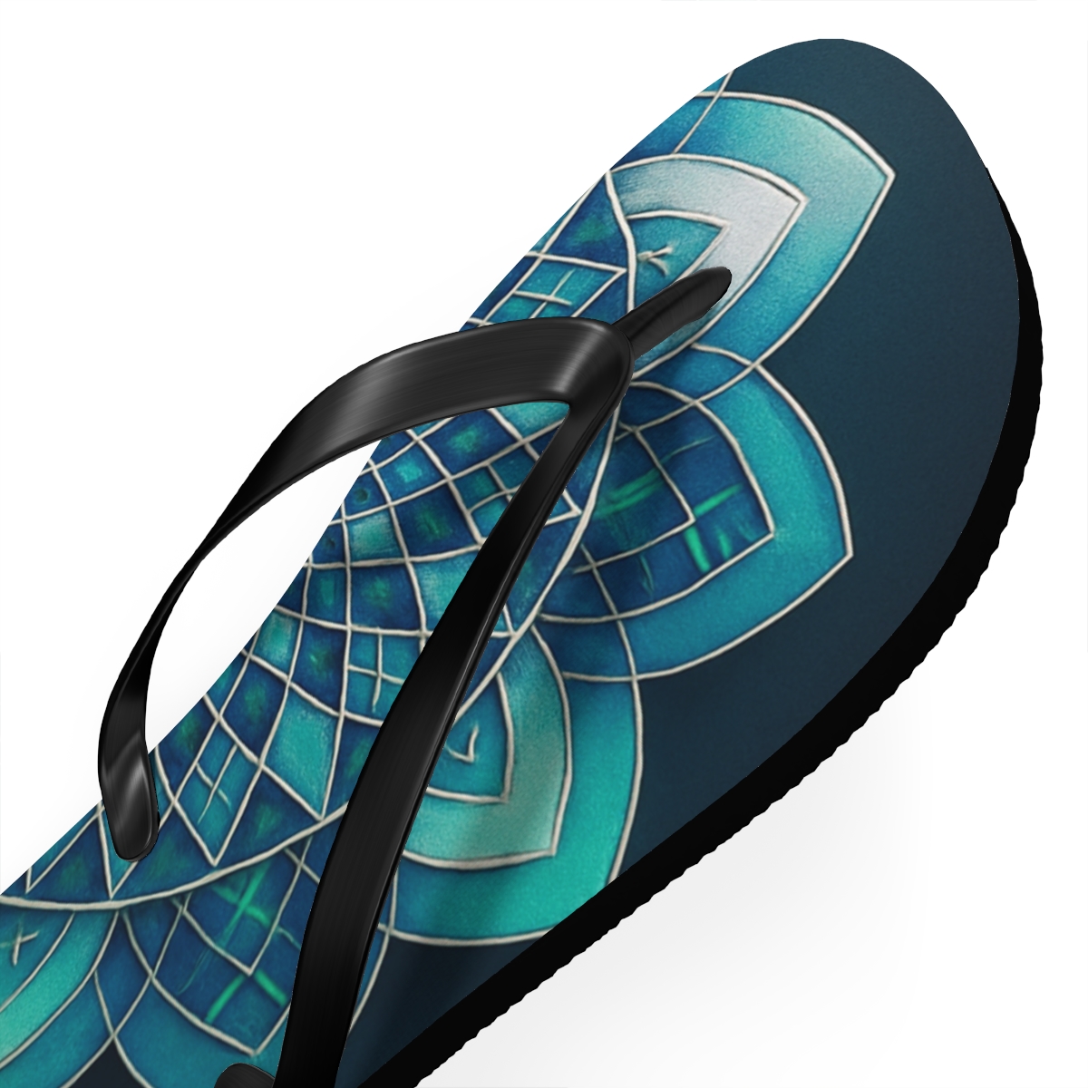 Aurora Lattice Rosette unique graphic flip flops