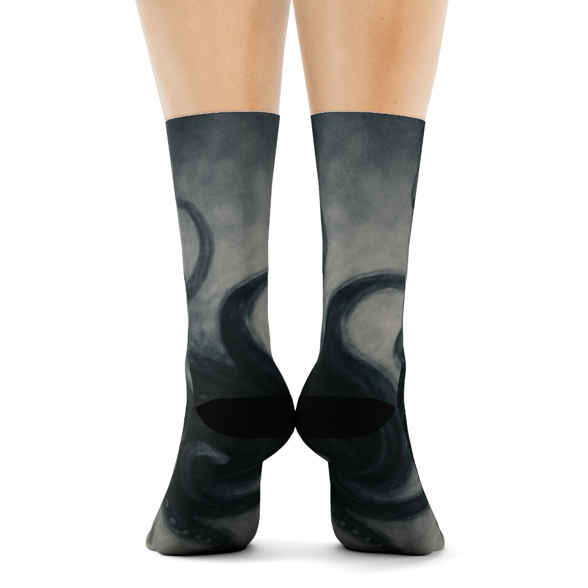 Octopus Ink Veil Calligraphy stylish patterned socks