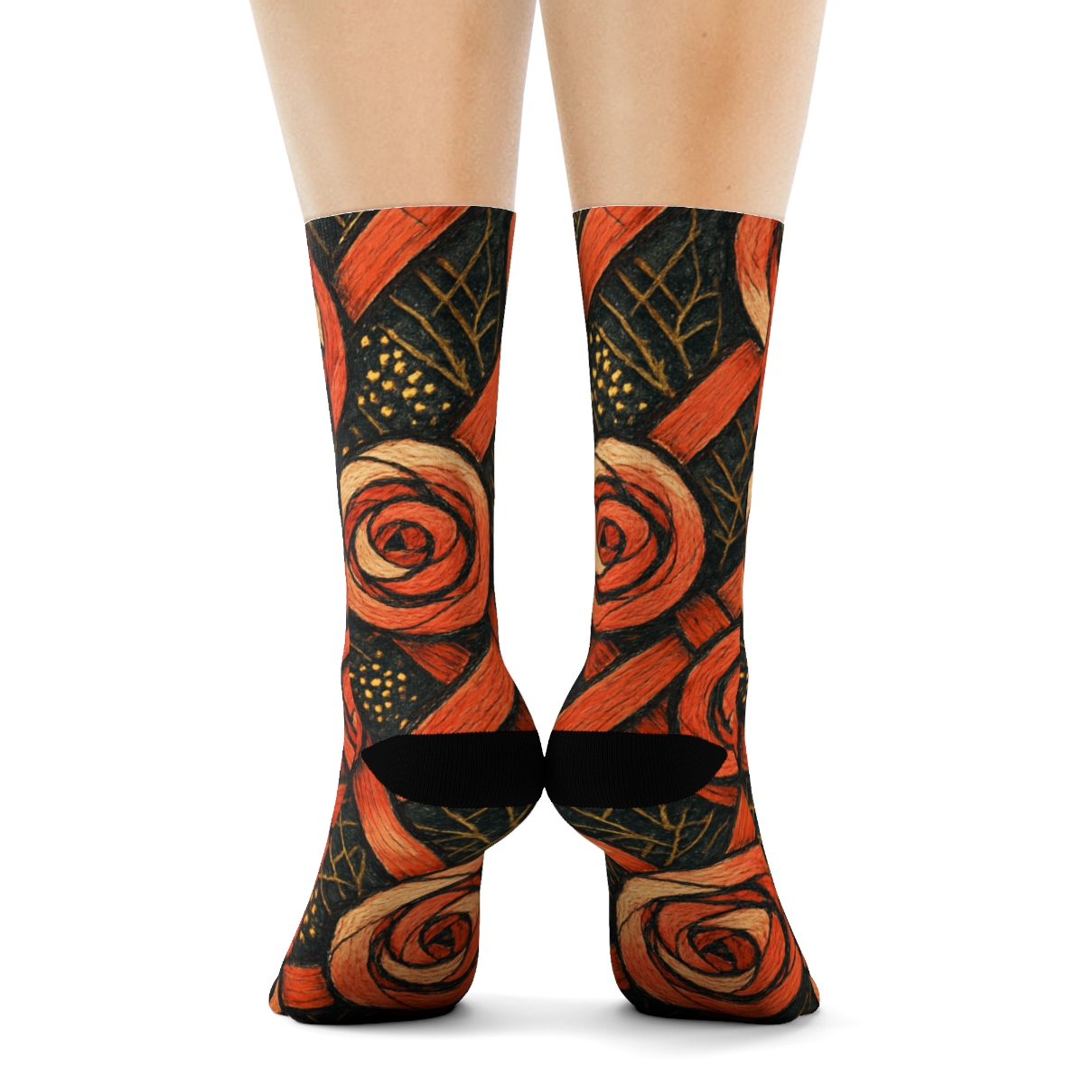 Ranunculus Fractal Ribbon Weave trendy colorful socks