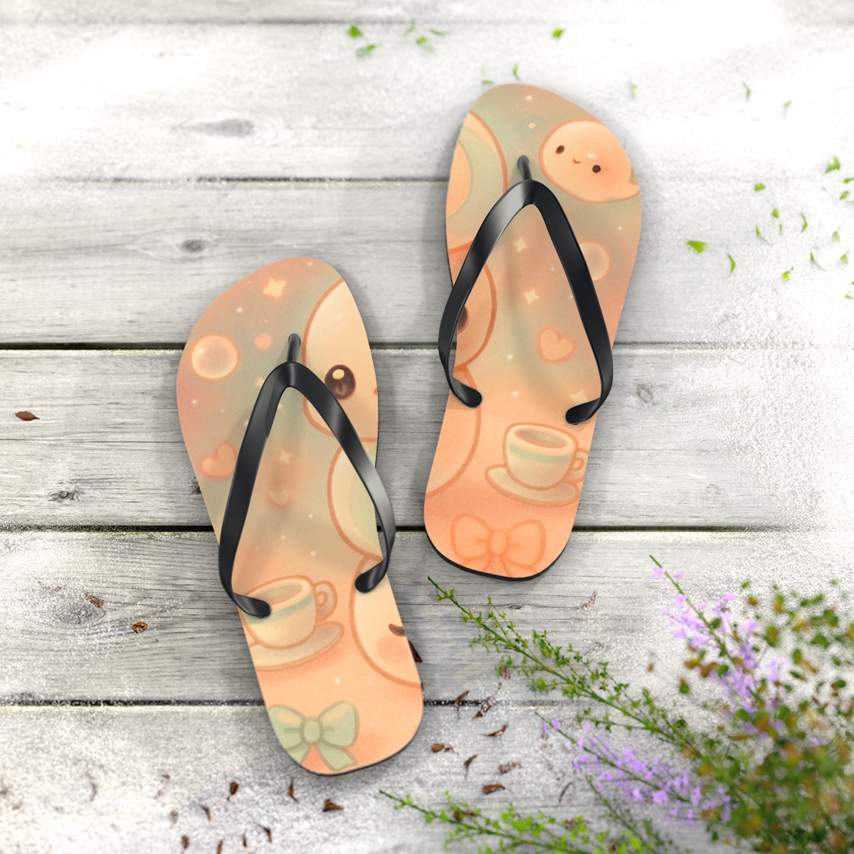 Peach Mochi Moonlets stylish summer flip flops