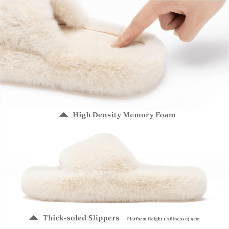 Faux Fur Slide Slippers &ndash; Cozy Comfort for Everyday Wear - Cloud Cushion Slides