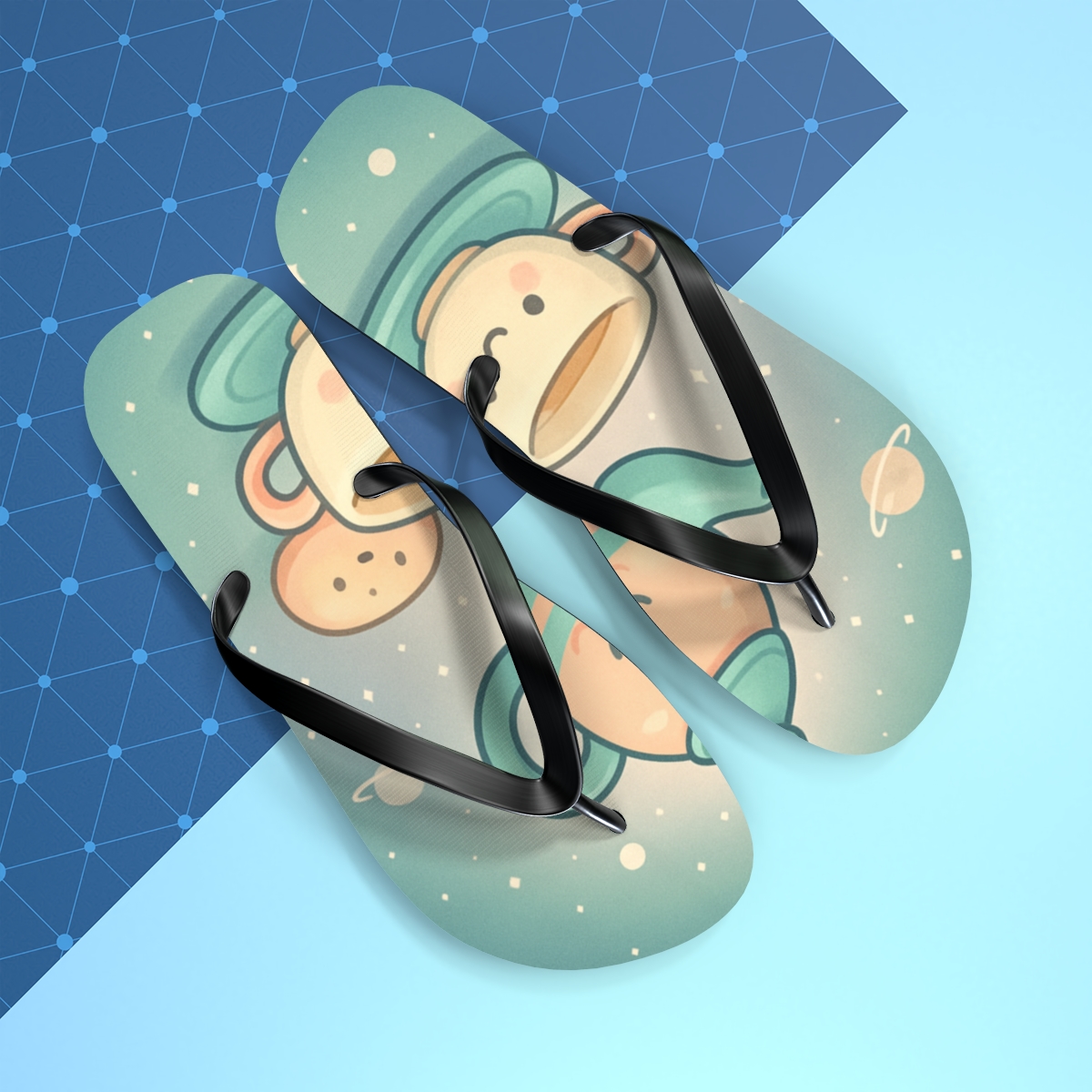 Sleepy Planet Tea Party soft sole flip flops