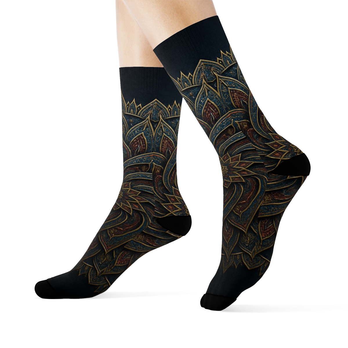 Midnight Spiral Petal Engine personalized cozy socks