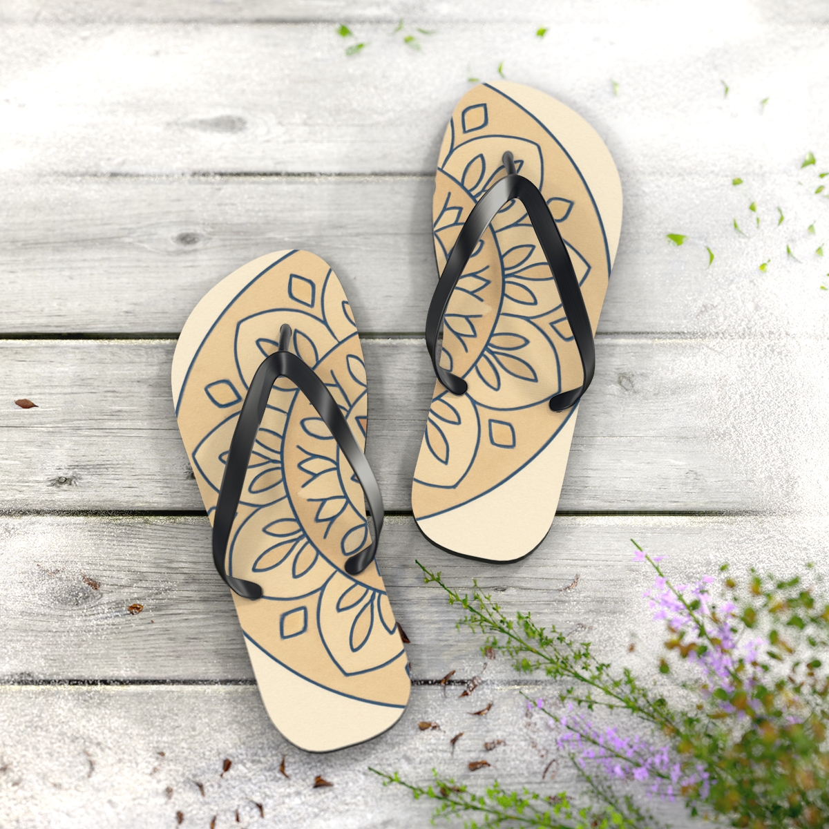 Desert Prism Rosette colorful rubber flip flops